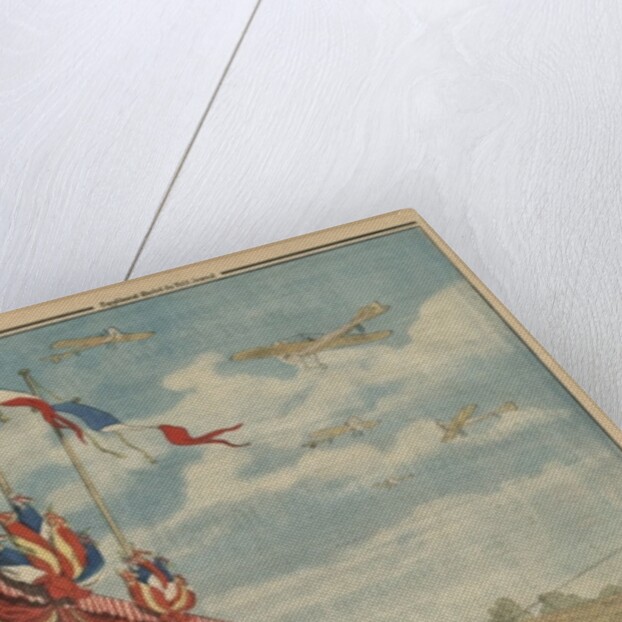 At Villacoublay aerodrome, H. M. Alfonso XIII, King of Spain congratulating the air force aviators by French School