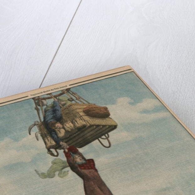 A woman falling down from the gondola of a balloon by French School