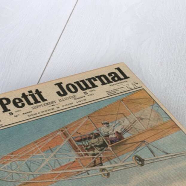 A virtuous maiden on an airplane by French School