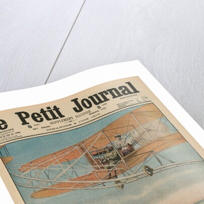 A virtuous maiden on an airplane by French School