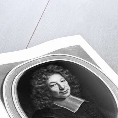 Gilles Menage, 1692, engraved in 1698 by Pierre Louis van Schuppen by Roger de Piles