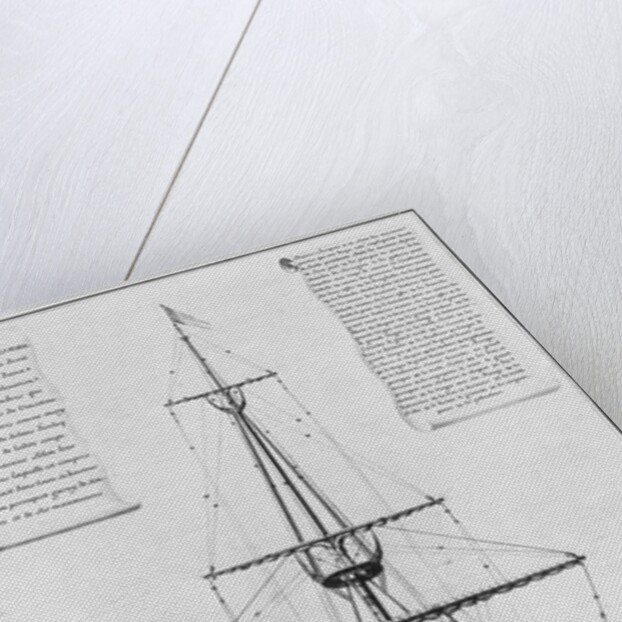 Cross-section in the largest width of an armed and equipped vessel by French School