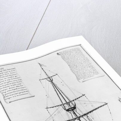 Cross-section in the largest width of an armed and equipped vessel by French School