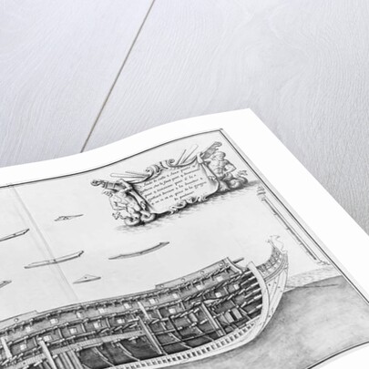 Cross-section of the fully completed inside of a vessel by French School