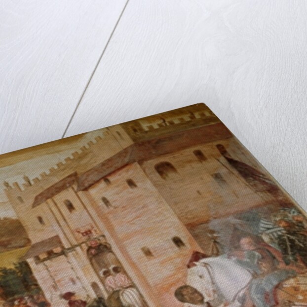 Reception of King Christian I of Denmark by the condottiere, Bartolomeo Colleoni, at the Castle of Malpaga in 1474, 1520-30 by Girolamo Romanino