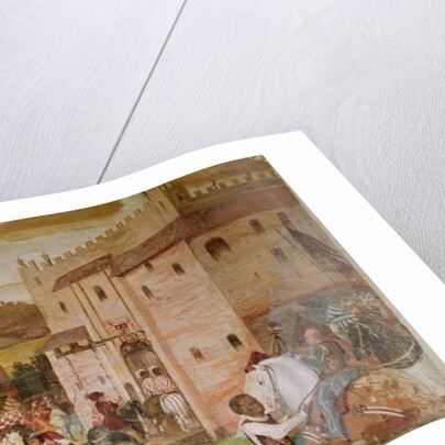 Reception of King Christian I of Denmark by the condottiere, Bartolomeo Colleoni, at the Castle of Malpaga in 1474, 1520-30 by Girolamo Romanino