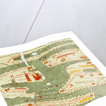 Detail of Constantinople from the Peutinger map copy by Anonymous