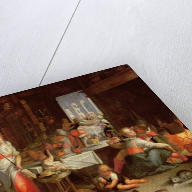 Kitchen Scene with the Parable of the Feast by Joachim Wtewael or Utewael or Wyewael