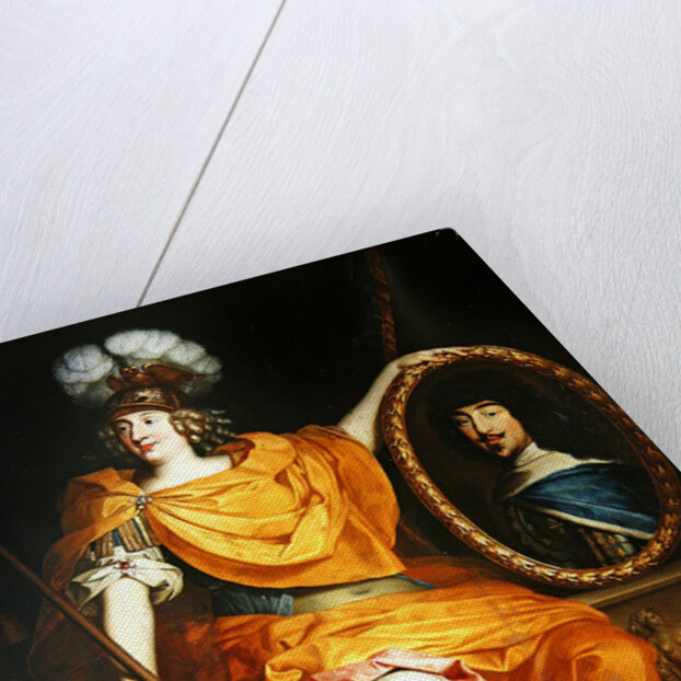 Anne Marie Louise d'Orleans holding the portrait of her father, Gaston of France, 1672 by Pierre Bourguignon