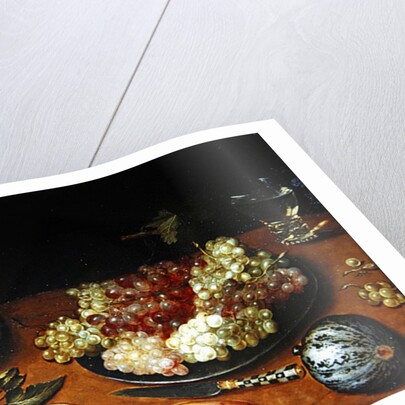 Still life with grapes, pomegranates and apricots by Osias the Elder Beert