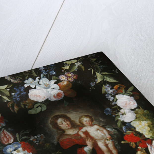 The Virgin and Child with a Garland of Flowers by Gerard & Ykens Frans Seghers