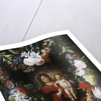 The Virgin and Child with a Garland of Flowers by Gerard & Ykens Frans Seghers