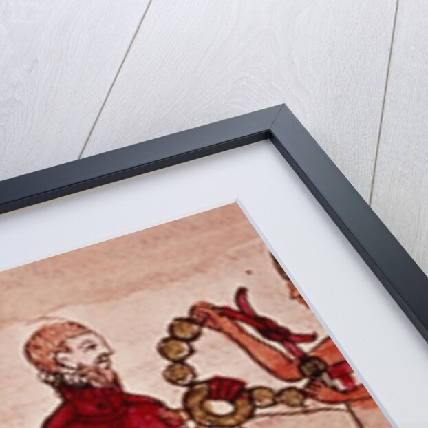 Fol.208v Meeting of Hernando Cortes and Montezuma, miniature from the 'History of the Indians' by Diego Duran, 1579 by Diego Duran