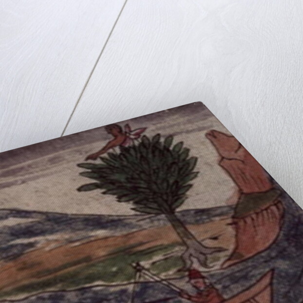 An Indian spy observes the arrival of a Spanish ship on the Mexican coast, 1579 by Diego Duran