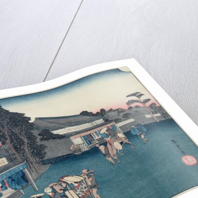 Narumi: the local fabric Arimatsu Shibori shop by Ando or Utagawa Hiroshige