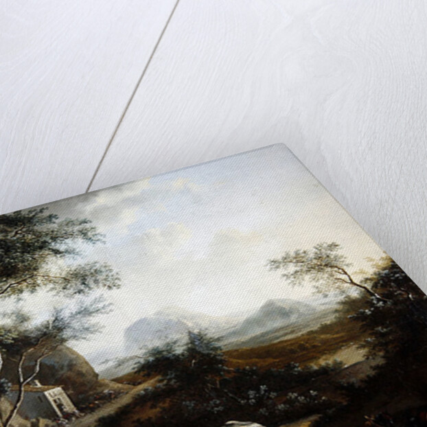 Landscape with a convoy of horses and carts by Frederick de Moucheron