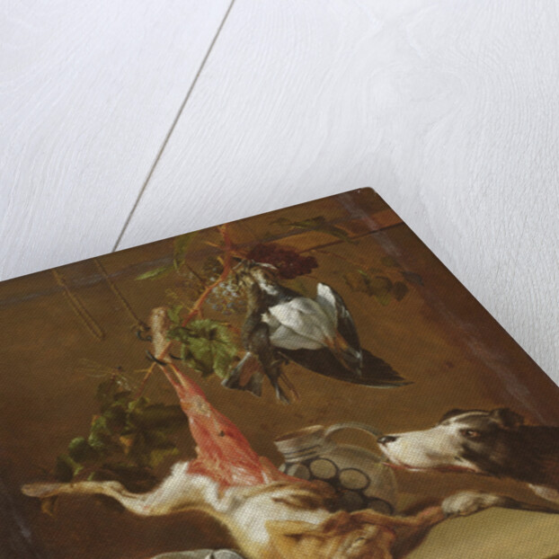 Hunting dog and game by Christoffel Puytlinck