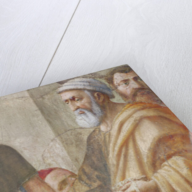 Detail of St Peter and the woman and child, from St. Peter and St. Paul Distributing Alms, c.1426 by Tommaso Masaccio