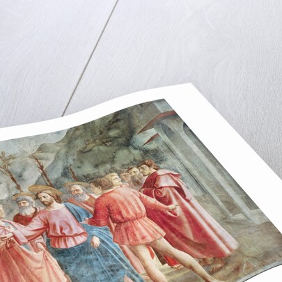 Detail of Christ and his disciples by Tommaso Masaccio