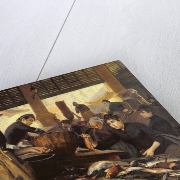 Fish Market in the Halle Delacroix, 1889 by Edouard Cremieux