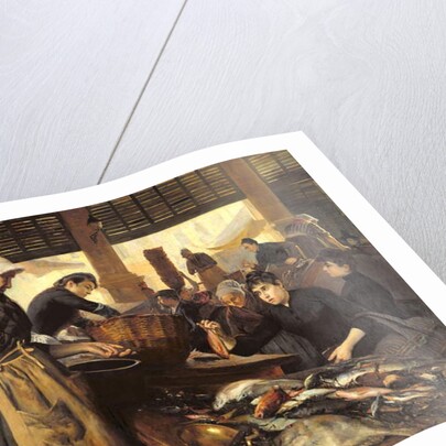 Fish Market in the Halle Delacroix, 1889 by Edouard Cremieux