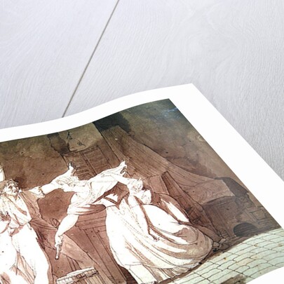 Heroism of a woman facing Vendean robbers having gained control of Saint-Mithier, 1793 by French School