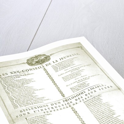 Thirty Pieces of Advice for the Young: Reflections of a philosopher for the instruction of both sexes, 1794 by Pierre Francois Palloy