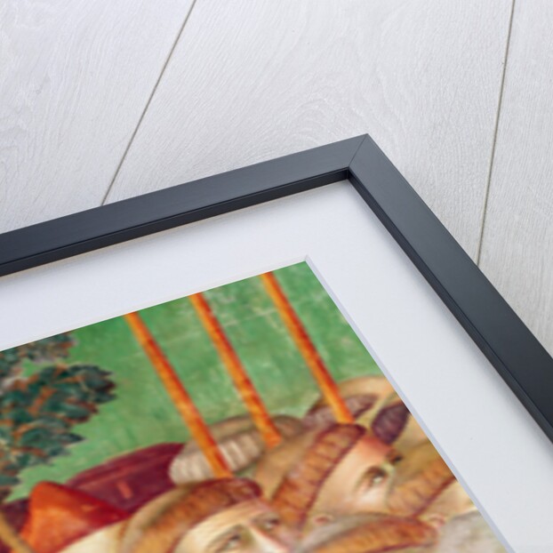 St Clare embraces the corpse of St Francis, detail of crowd on the right hand side, 1297-99 by Giotto (c.1266-1337)