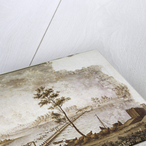 A View of the Bridge over the River Po at Pavia, 1797 by French School