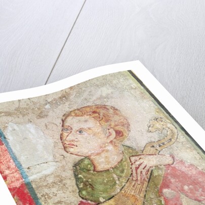 The Females Saints at the Tomb and the Resurrection, detail of the Mandore Player, 1330 by Juan Oliver