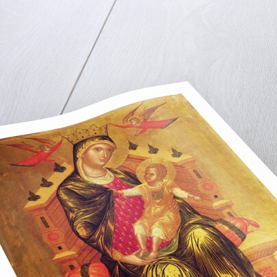 Madonna and Child enthroned with two angels by Byzantine