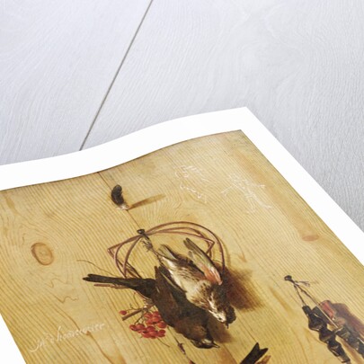Trompe-l'oeil with redwings and a fieldfare, c.1660-70 by Melchior de Hondecoeter