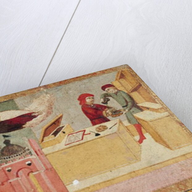 Biccherna showing the Camerlengo washing his hands, and the Virgin protecting Siena, 1451 by Sano di also Ansano di Pietro di Mencio Pietro