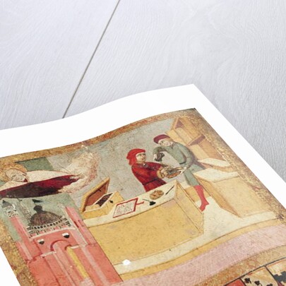 Biccherna showing the Camerlengo washing his hands, and the Virgin protecting Siena, 1451 by Sano di also Ansano di Pietro di Mencio Pietro