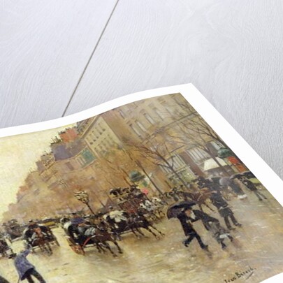 Boulevard Poissonniere in the Rain, c.1885 by Jean Beraud