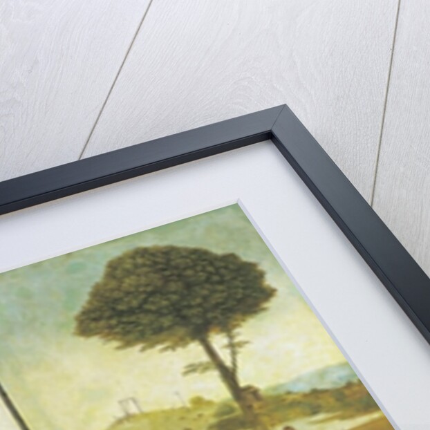 The Haywain, with panels closed showing Everyman walking the Path of Life by Hieronymus Bosch