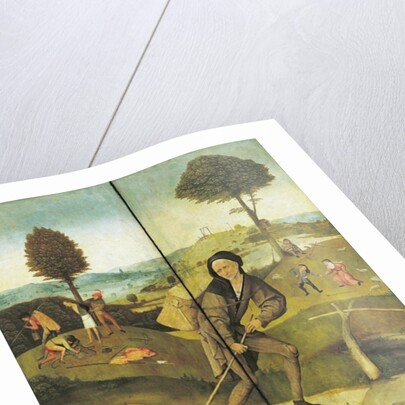 The Haywain, with panels closed showing Everyman walking the Path of Life by Hieronymus Bosch