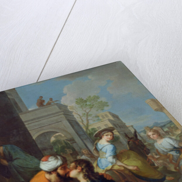 Tobias bidding farewell to his father-in-law, Raguel by Pierre Parrocel