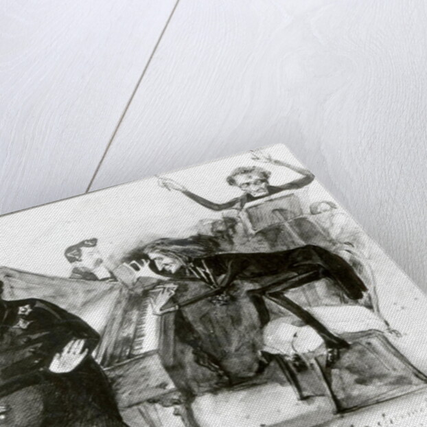 Galop Chromatique Caricature of Luigi Lablache, Franz Liszt at the piano and Francois Habeneck by Henri Lehmann