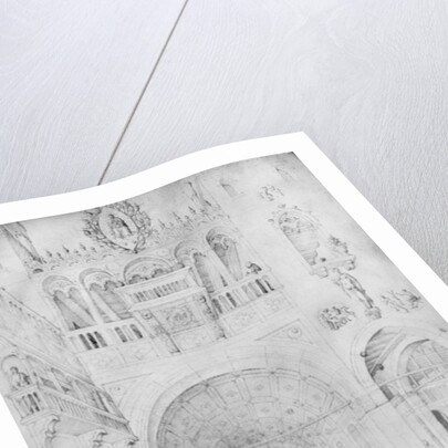 Death of the Virgin in the rich architecture of a Venetian palace by Jacopo Bellini