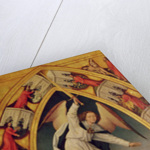 Redemption Triptych; left hand panel showing the expulsion of Adam and Eve from Paradise, c.1460 , c.1460 by Vrancke van der Stockt