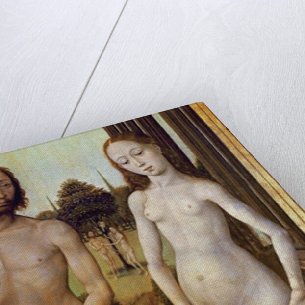 Adam and Eve expelled from the Garden of Eden after being tempted by the serpent to eat the apple, c.1460 by Vrancke van der Stockt