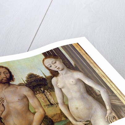 Adam and Eve expelled from the Garden of Eden after being tempted by the serpent to eat the apple, c.1460 by Vrancke van der Stockt