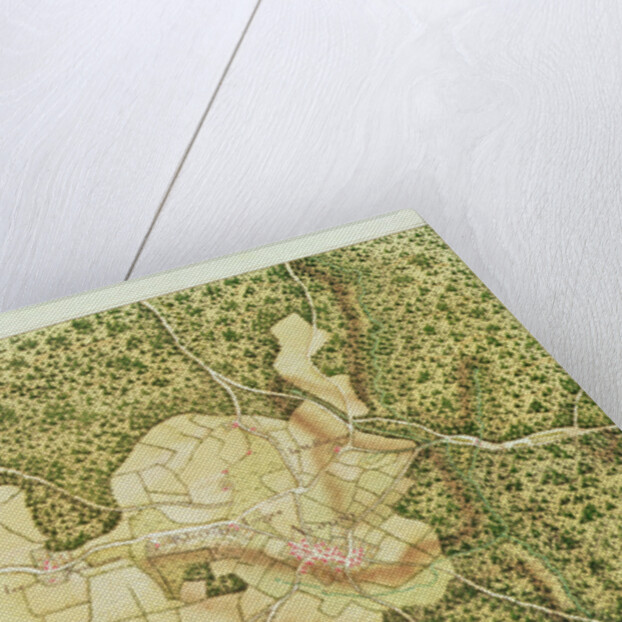 Map of the area of Bourges by French School