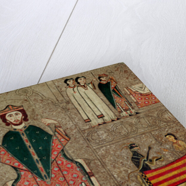 Altar frontal from the Church of Saint Martin, Chia, Spain, depicting Saint Martin of Tours and four scenes from his life, 1150-1200 by Ribagorça Workshop Johannes Pintor