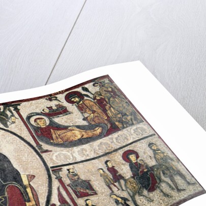 Altar Frontal from the Church of Santa Maria de Cardet, Vall de Boi, Spain, depicting the Madonna and four scenes from her life, 1150-1200 by Ribagorça Workshop Johannes Pintor