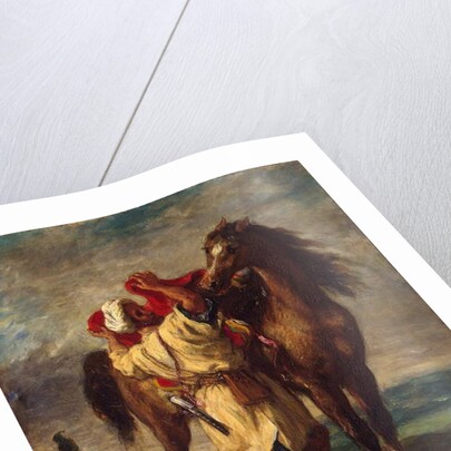 Arab saddling his horse, 1855 by Ferdinand Victor Eugene Delacroix