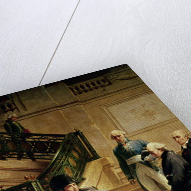 Napoleon I in the Palais Royal Received by the President of the Tribunal and Refusing the Plans of Percier or Fontaine, 1807 by Merry Joseph Blondel