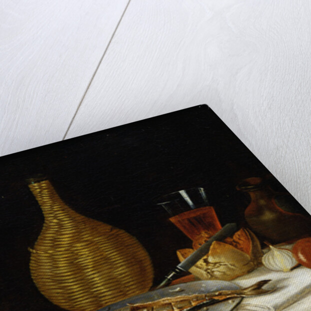 Still Life of a Herring and Flask by French School