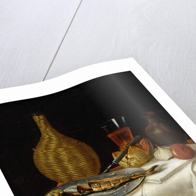 Still Life of a Herring and Flask by French School